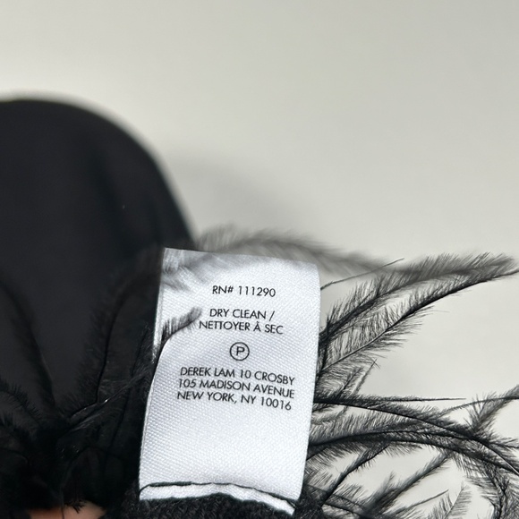 Derek Lam 10 Crosby size L black sweatshirt ostrich feather hem artsy cotton - Picture 12 of 12